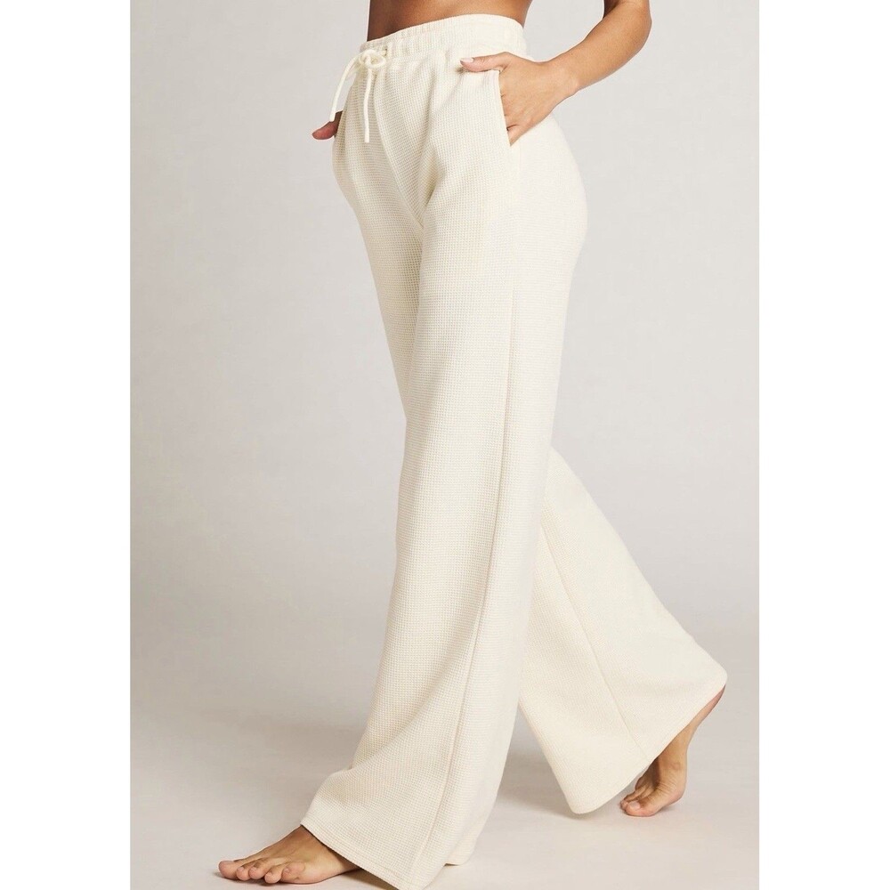 Negative Underwear Women’s Waffle Knit Track Pant Size Medium Cream
